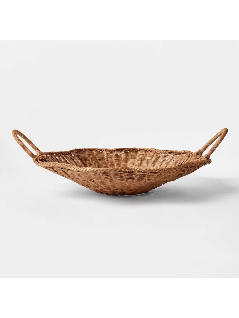 Scallop Woven Shallow Wicker Basket Bowl - Threshold designed with Studio McGee